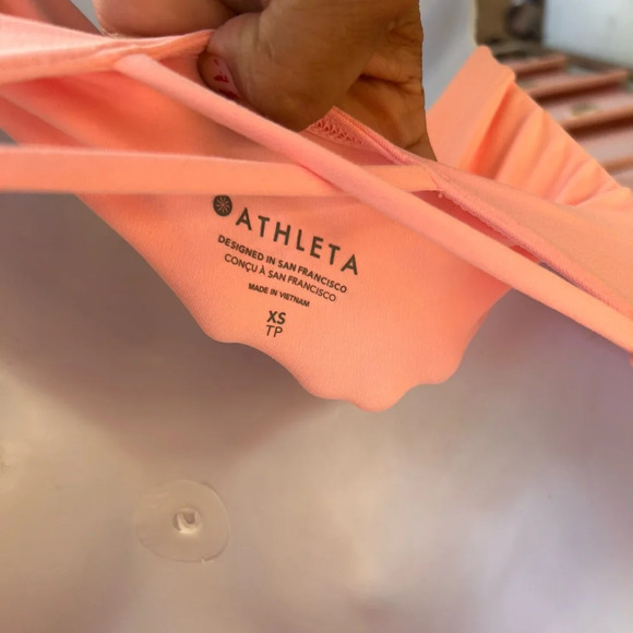 Athleta Shanti Keyhole Tank Top Womens XSmall Spring coral Crop - Picture 7 of 7